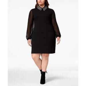 Betsey Johnson Embellished Collar Dress Plus Size 18W NWT Twee Coquette